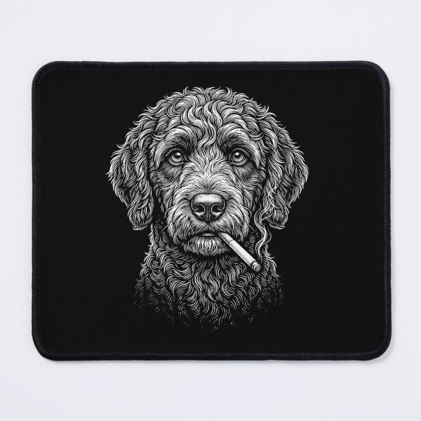 Item preview, Funny Portuguese Water Dog Smoking Meme Dog Owner designed and sold by DoodleTortle.