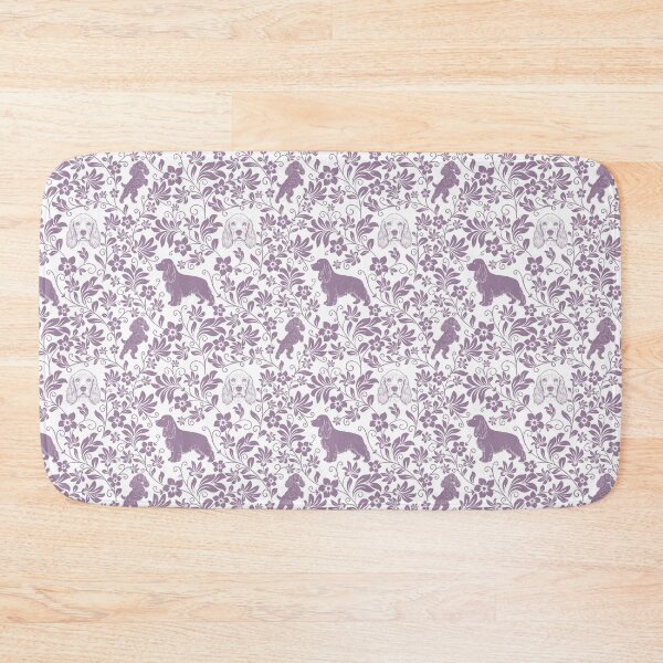 Item preview, Cocker Spaniel Floral Silhouette Pattern | Elegant Spaniel Dog Design in Lavender designed and sold by WildLakePatterns.