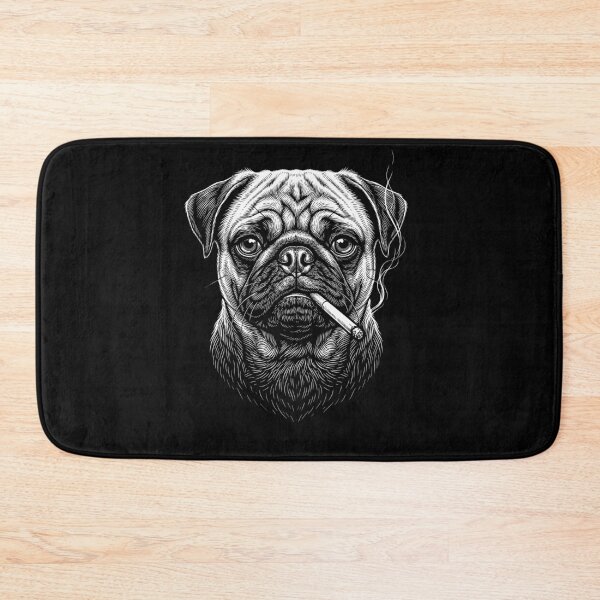 Item preview, Funny Pug Smoking Meme Dog Owner designed and sold by DoodleTortle.