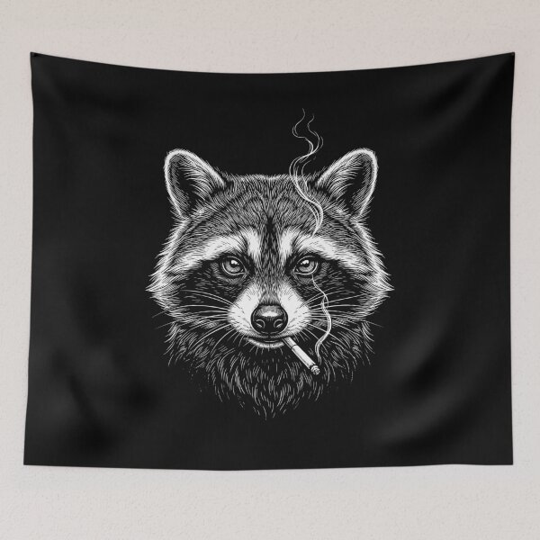 Item preview, Meme divertido de mapache fumando para amantes de los animales designed and sold by DoodleTortle.