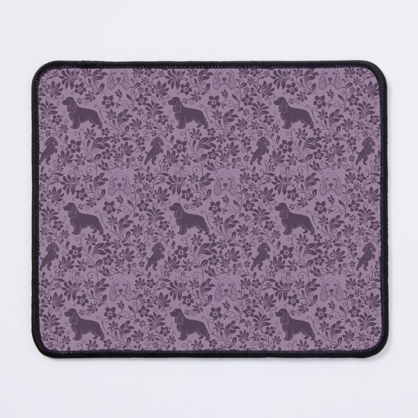 Item preview, Cocker Spaniel Floral Silhouette Pattern | Elegant Spaniel Dog Design in Purple designed and sold by WildLakePatterns.