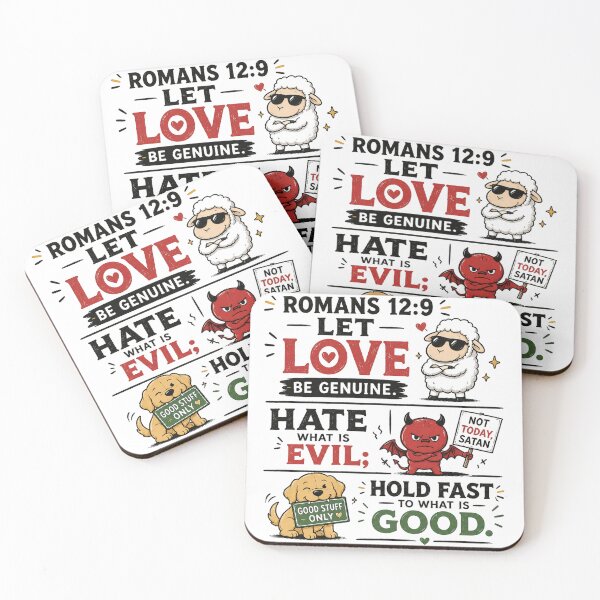 Item preview, Funny Christian Shirt Romans 12:9 Let Love Be Genuine Bible Verse Cute Sheep Dog Devil Design designed and sold by Ermicioi.