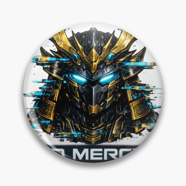 Item preview, NO MERCY Cyber Samurai Helmet Glitch Anime Mecha Bushido Streetwear Design designed and sold by OFFLINE FOREVER™ オフライン.