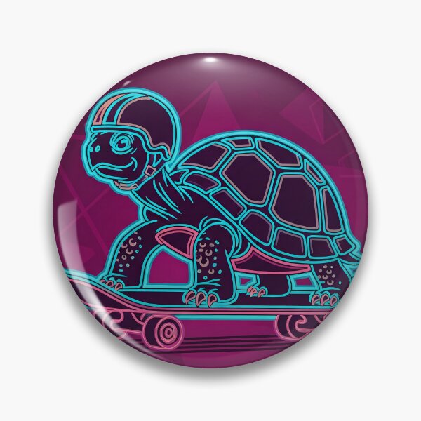 Item preview, Retro Neon Skater Turtle Cruising Slowly | Silly Paws Studio designed and sold by SillyPawsStudio.