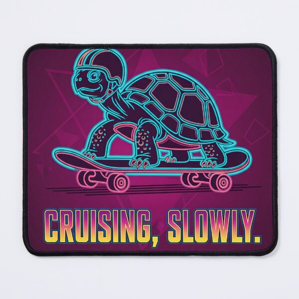 Item preview, Retro Neon Skater Turtle Cruising Slowly | Silly Paws Studio designed and sold by SillyPawsStudio.