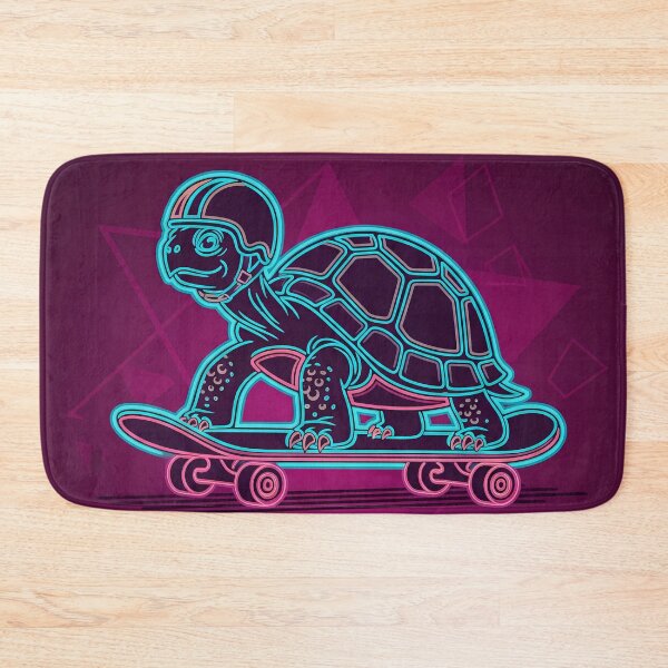 Item preview, Retro Neon Skater Turtle Cruising Slowly | Silly Paws Studio designed and sold by SillyPawsStudio.