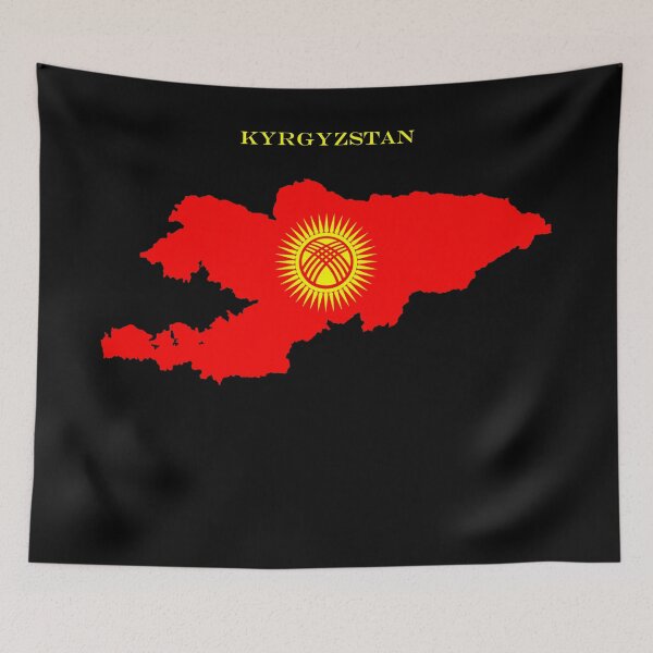 Item preview, Kyrgyzstan Map Flag Silhouette Central Asia Travel Pride Gift designed and sold by NTGUILTY.