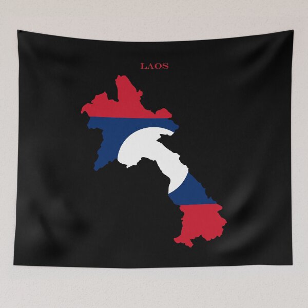 Item preview, Laos Map Flag Silhouette Asia Travel Pride Gift designed and sold by NTGUILTY.