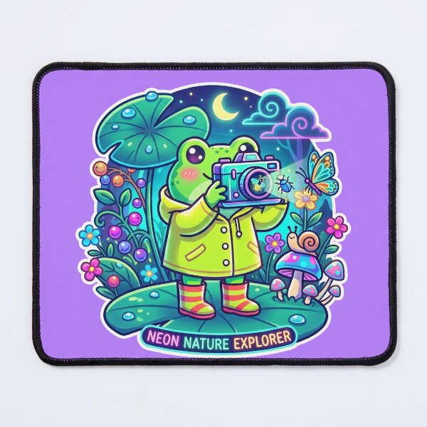 Item preview, Nature Photographer Frog – Cute Adventure Cartoon Forest Aesthetic Neon designed and sold by ArtsyExplorer.