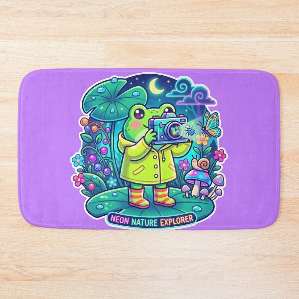 Item preview, Nature Photographer Frog – Cute Adventure Cartoon Forest Aesthetic Neon designed and sold by ArtsyExplorer.