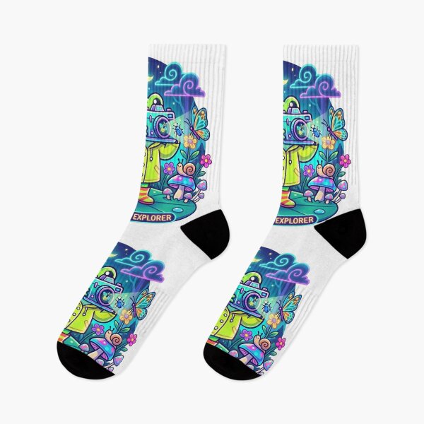 Item preview, Nature Photographer Frog – Cute Adventure Cartoon Forest Aesthetic Neon designed and sold by ArtsyExplorer.