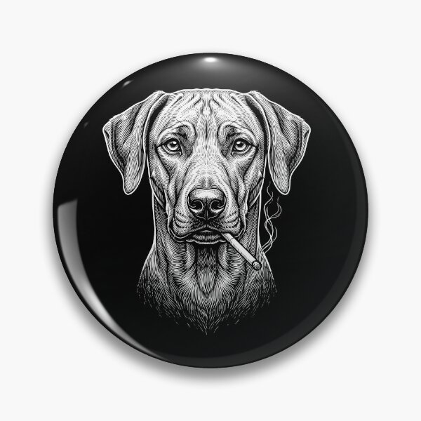 Item preview, Divertido meme del dueño del perro Rhodesian Ridgeback fumando designed and sold by DoodleTortle.