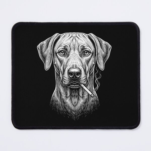 Item preview, Funny Rhodesian Ridgeback Smoking Meme Dog Owner designed and sold by DoodleTortle.