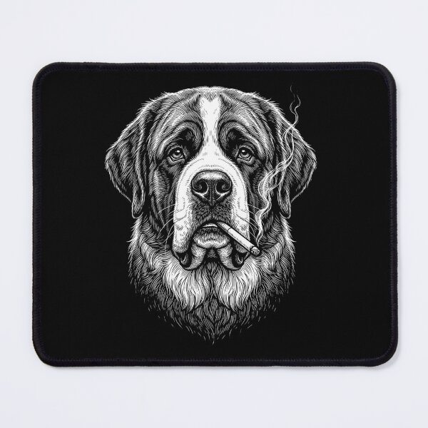 Item preview, Funny Saint Bernard Smoking Meme Dog Owner designed and sold by DoodleTortle.