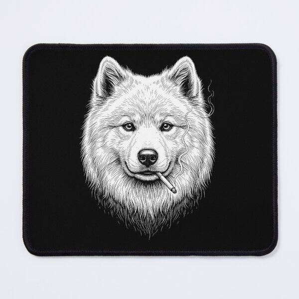 Item preview, Funny Samoyed Smoking Meme Dog Owner designed and sold by DoodleTortle.