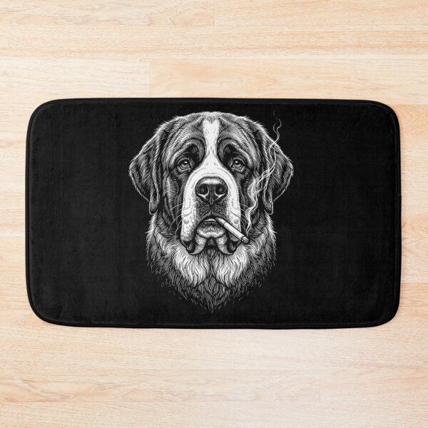 Item preview, Funny Saint Bernard Smoking Meme Dog Owner designed and sold by DoodleTortle.