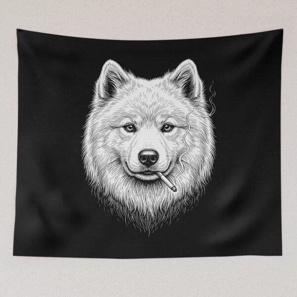 Item preview, Funny Samoyed Smoking Meme Dog Owner designed and sold by DoodleTortle.
