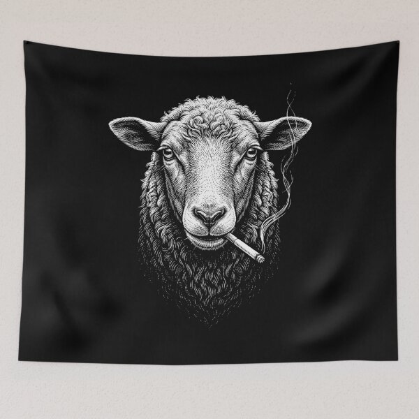 Item preview, Funny Sheep Smoking Meme Animal Lover designed and sold by DoodleTortle.