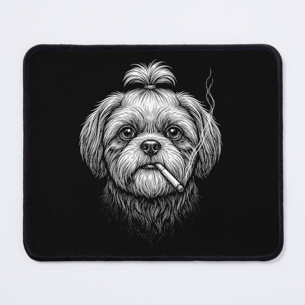 Item preview, Funny Shih Tzu Smoking Meme Dog Owner designed and sold by DoodleTortle.