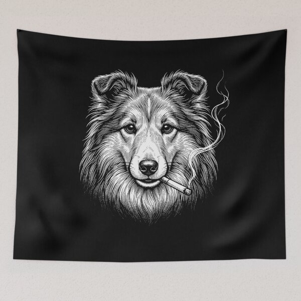 Item preview, Funny Shetland Sheepdog Smoking Meme Dog Owner designed and sold by DoodleTortle.