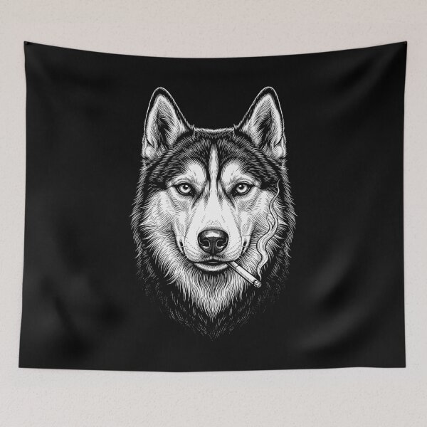 Item preview, Funny Siberian Husky Smoking Meme Dog Owner designed and sold by DoodleTortle.