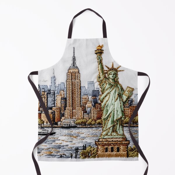 Item preview, Dreamlike New York with the Statue of Liberty, embroidered designed and sold by Segasprojects.