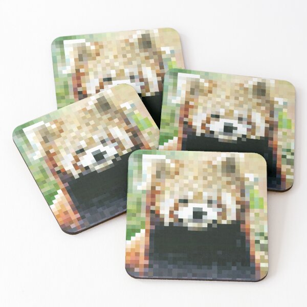 Item preview, Pixelated Red Bear Painting designed and sold by AlleAtelier.