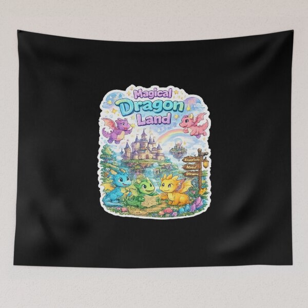 Item preview, Magical Dragon Land Cute Fantasy Kawaii Design designed and sold by Artbysarmina.