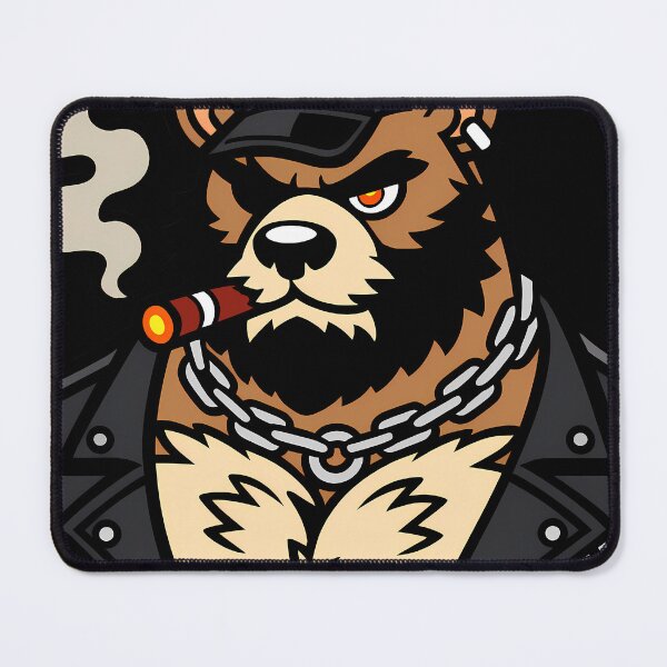 Aperçu de l'œuvre Papa ours fumeur de cuir créée et vendue par BlueBullBazaar.