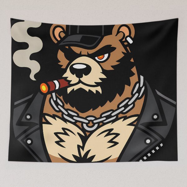 Item preview, Leather Smoking Daddy Bear designed and sold by BlueBullBazaar.