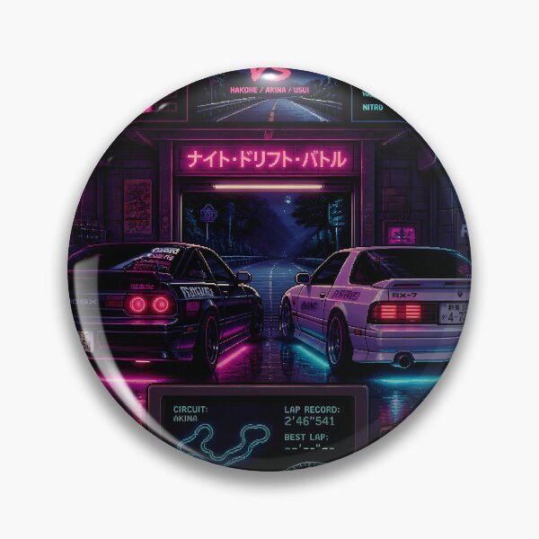 Item preview, Midnight Drift Garage Synthwave Racer Retro JDM Pixel Art designed and sold by ThePixelArchive.