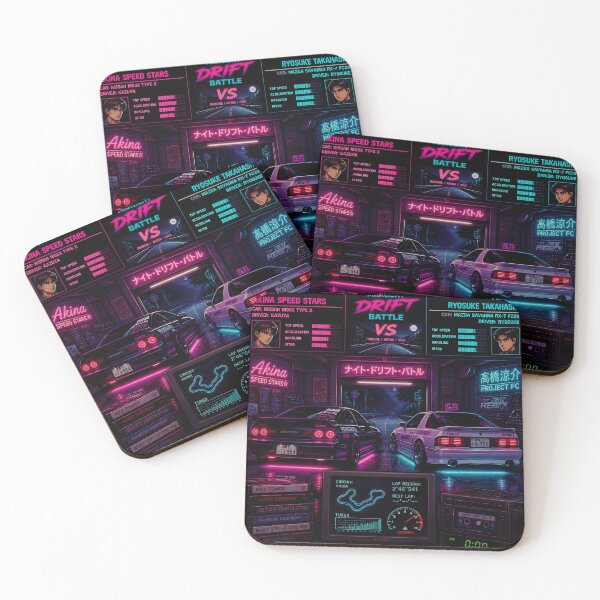Item preview, Midnight Drift Garage Synthwave Racer Retro JDM Pixel Art designed and sold by ThePixelArchive.