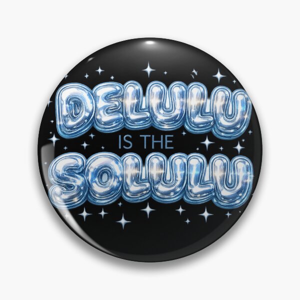 Item preview, DELULU IS THE SOLULU Y2K Chrome Bubble Typography Aesthetic Design designed and sold by OFFLINE FOREVER™ オフライン.