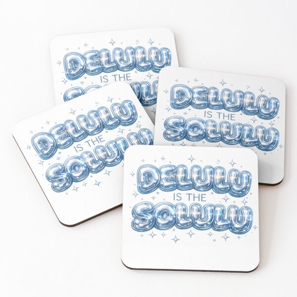 Item preview, DELULU IS THE SOLULU Y2K Chrome Bubble Typography Aesthetic Design designed and sold by OFFLINE FOREVER™ オフライン.