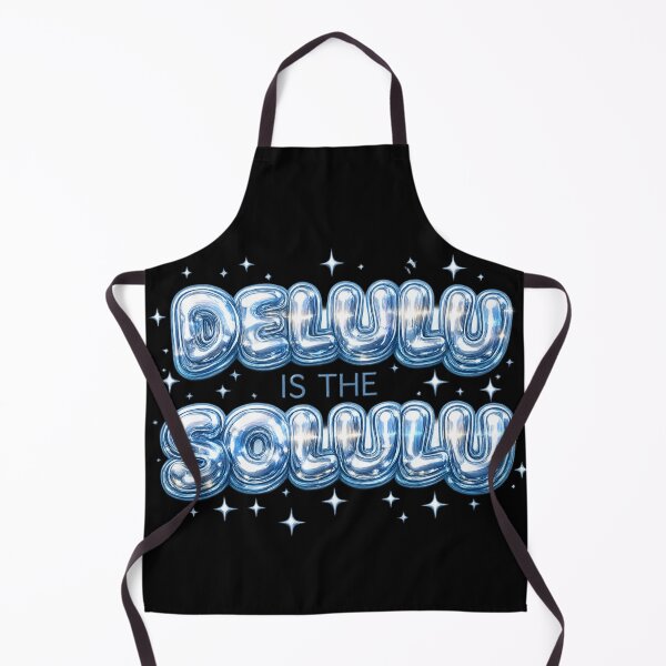 Item preview, DELULU IS THE SOLULU Y2K Chrome Bubble Typography Aesthetic Design designed and sold by OFFLINE FOREVER™ オフライン.