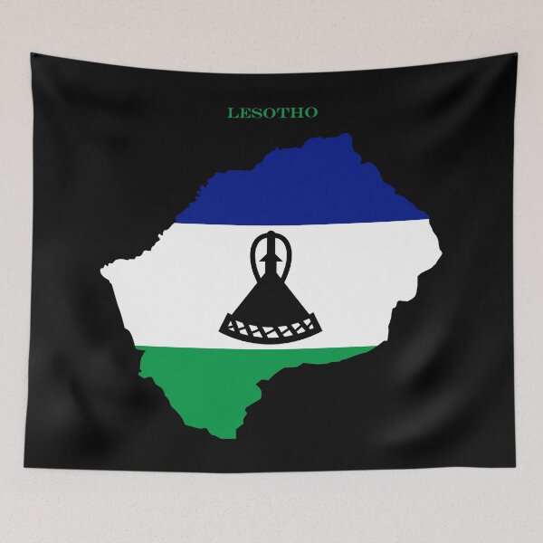 Item preview, Lesotho Map Flag Silhouette Africa Travel Pride Gift designed and sold by NTGUILTY.