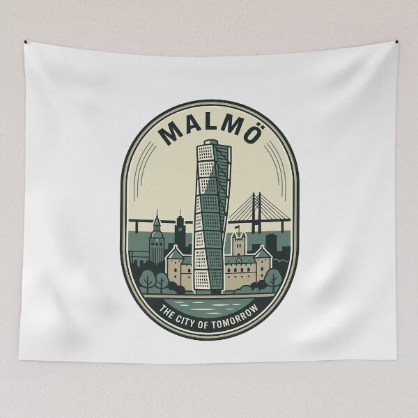 Item preview, Vintage Malmo Sweden Turning Torso Travel Badge designed and sold by k3rstman1.