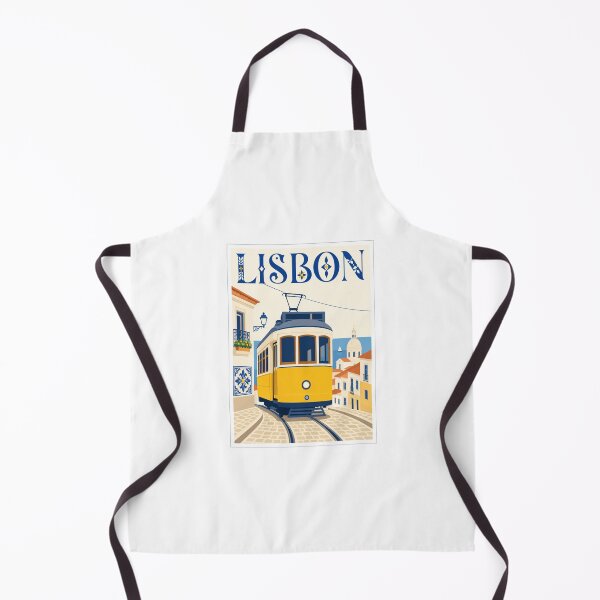 Item preview, Vintage Lisbon Portugal Travel Poster Yellow Tram designed and sold by Beyond Destinations.