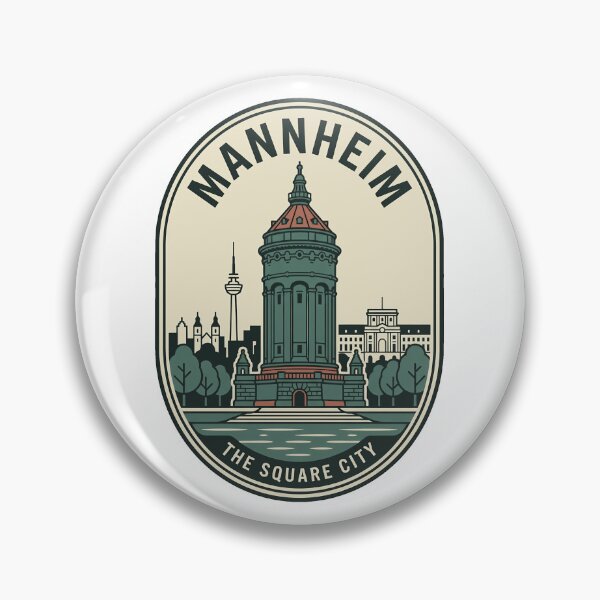Item preview, Vintage Mannheim Water Tower Germany Travel Badge designed and sold by k3rstman1.