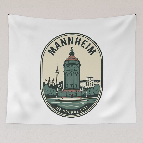 Item preview, Vintage Mannheim Water Tower Germany Travel Badge designed and sold by k3rstman1.