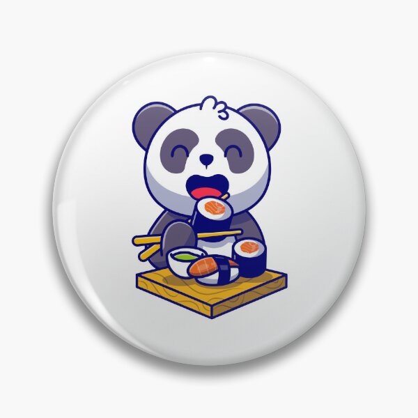 Item preview, Cute Panda Bear Eating Sushi With Chopsticks designed and sold by mseymo.