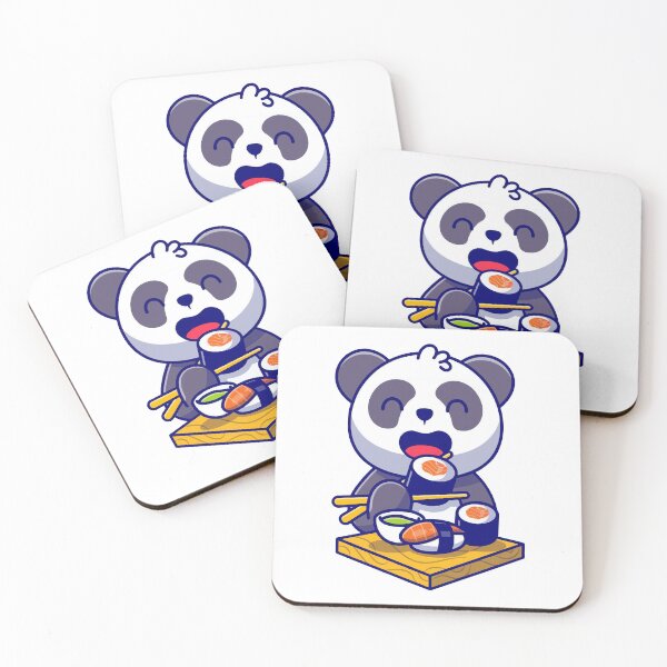 Item preview, Cute Panda Bear Eating Sushi With Chopsticks designed and sold by mseymo.