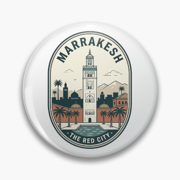 Item preview, Vintage Marrakesh Morocco Red City Travel Badge designed and sold by k3rstman1.