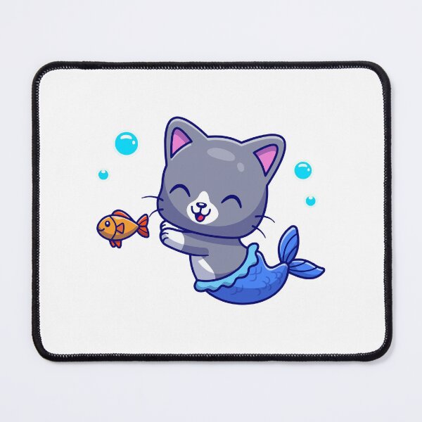 Item preview, Cute Mermaid Cat Swimming With Goldfish Underwater designed and sold by mseymo.
