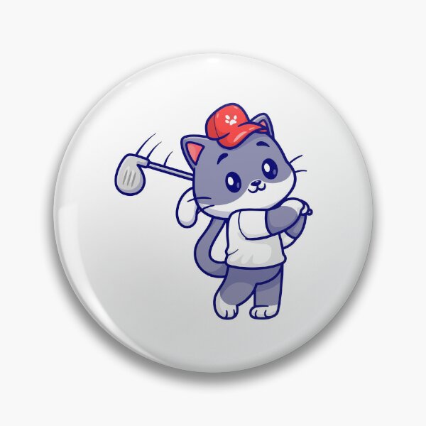 Item preview, Cute Cat Playing Golf Swinging Club Cartoon designed and sold by mseymo.