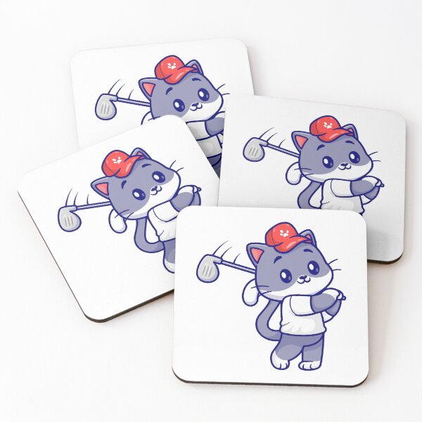 Item preview, Cute Cat Playing Golf Swinging Club Cartoon designed and sold by mseymo.