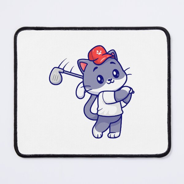Item preview, Cute Cat Playing Golf Swinging Club Cartoon designed and sold by mseymo.
