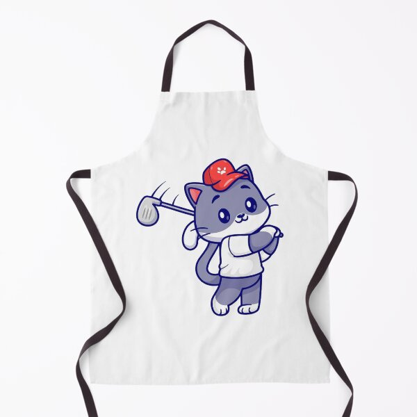 Item preview, Cute Cat Playing Golf Swinging Club Cartoon designed and sold by mseymo.