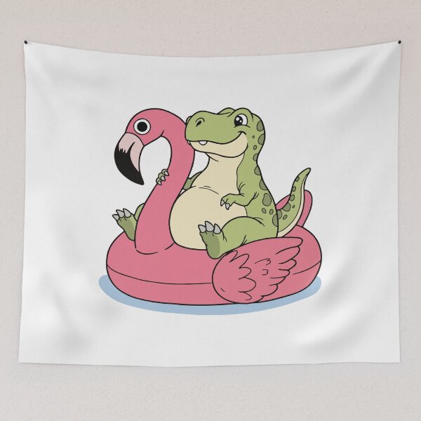 Item preview, Fat t-rex On A Flamingo Floatie designed and sold by abstractsmile.