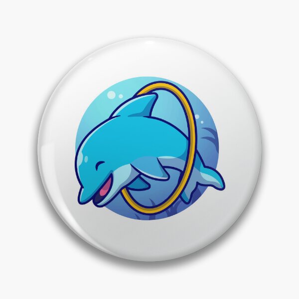 Item preview, Cute Dolphin Jumping Through Hula Hoop Ring designed and sold by mseymo.